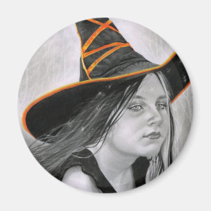 Schöner Hexe-Halloween-Magnet Magnet