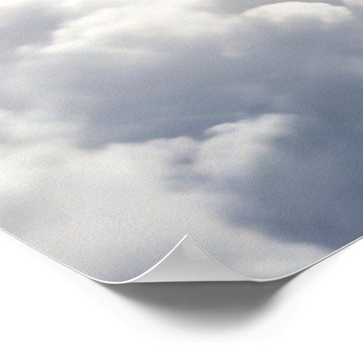 Schöner Himmel mit Herz und Wolken Poster (Ecke)