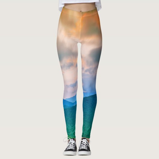 Schöner Himmel, rote Wolken Leggings (Vorderseite)