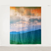 Schöner Himmel, rote Wolken Wandteppich (Vorderseite)