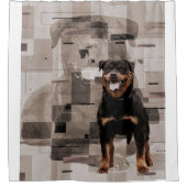 Schöner Hintergrund Rottweiler - Metzgerhund Duschvorhang (Vorderseite)