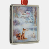 Schöner Hirsch und Fawn Weihnachtsbaum Ornament Aus Metall (Rechts)