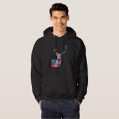 Schöner Hirschkopf Bunter Hirsch Geweih Hoodie (Vorne ganz)