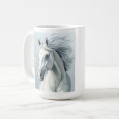SCHÖNER HORSE #1 Throw Kissen Kaffeetasse (Vorderseite Links)