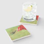 Schöner Hummingbird Fütternd Steinuntersetzer (Seitenansicht)