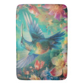 Schöner Hummingbird umgeben von Blume Badematte (Vorderseite Vertikal)