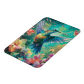 Schöner Hummingbird umgeben von Blume Magnet (Linke Seite)