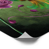 Schöner Hummingvogel und Lila Blume Poster (Ecke)