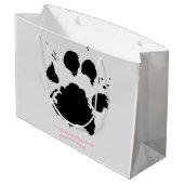 Schöner Hund mit Brillengeschenktasche Große Geschenktüte (Rückseite Schrägansicht)