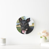 Schöner Hund mit Haselaugen Runde Wanduhr (Zuhause)