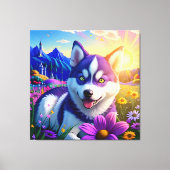 Schöner Husky Dog Three Leinwanddruck (Vorderseite)