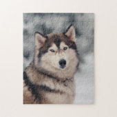 Schöner Husky im Freien Puzzle (Vertikal)