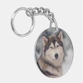Schöner Husky im Freien Schlüsselanhänger (Vorderseite links)