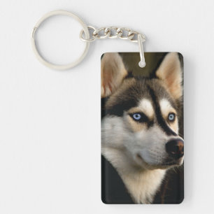 Schöner Husky-Wurfkissen Schlüsselanhänger