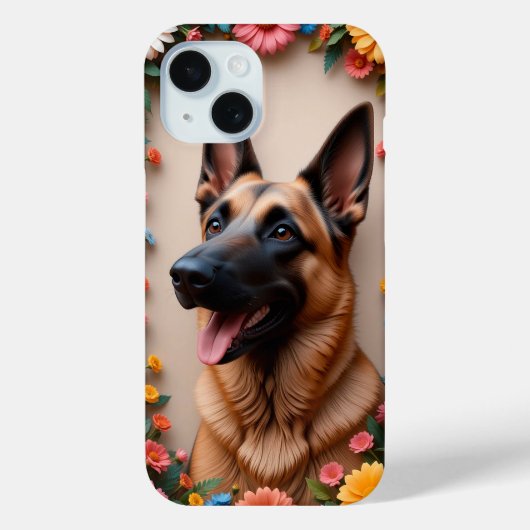 Schöner illustrierter Deutscher Schäferhund Case-Mate iPhone Hülle (Rückseite)