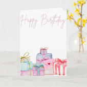 Schöner illustrierter Geschenkstapel Karte (Gelbe Blume)