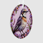 Schöner illustrierter Vogel Ornament (Vorderseite)