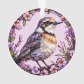 Schöner illustrierter Vogel Ornament (Rückseite)