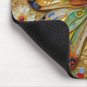 Schöner Impasto-Schmetterling und Blumen Mousepad (Ecke)