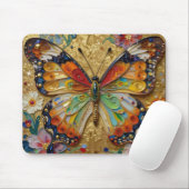 Schöner Impasto-Schmetterling und Blumen Mousepad (Mit Mouse)