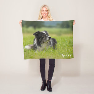 Schöner Individuelle Name Border Collie Fleecedecke