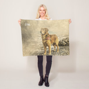 Schöner Individuelle Name Golden Retriever Fleecedecke