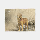 Schöner Individuelle Name Golden Retriever Fleecedecke (Vorderseite (Horizontal))