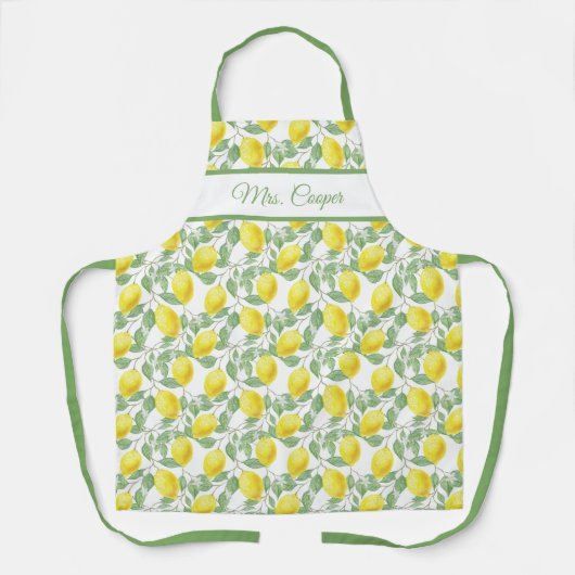 Schöner Individuelle Name mit Lemon Pattern Schürze (Vorderseite)