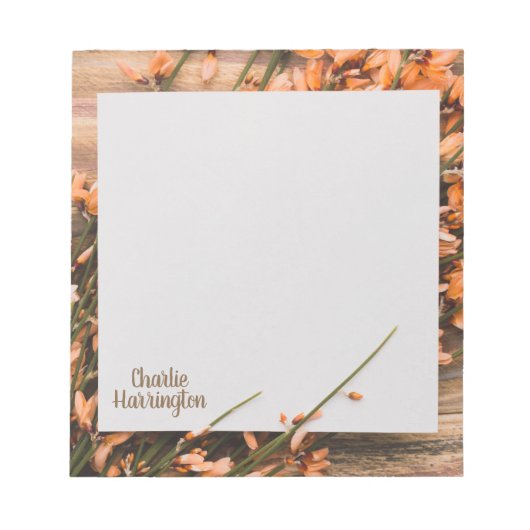 Schöner Individuelle Name Rustikales Notepad Notizblock (Vorderseite)