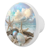 Schöner Iridescent Seashell Starfish Beach Ozean Keramikknauf (Rechts)