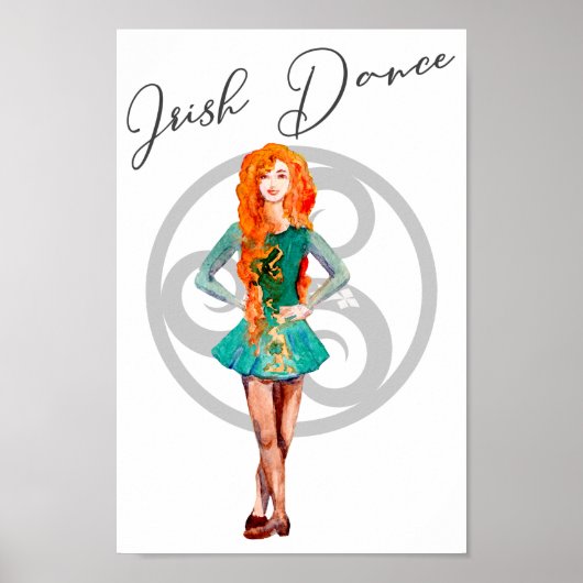 Schöner Irish Dancer Hard Shoe Celtic Knot Dance Poster (Vorne)