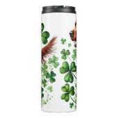 SCHÖNER IRISH SETTER HUND MIT KLEEBLÄTTERN THERMOSBECHER (Rückseite)