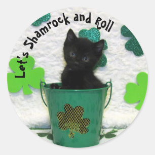 Schöner Jack, die irische Katze - St. Patrick's Da Runder Aufkleber