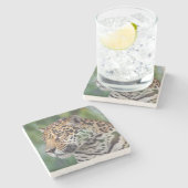Schöner Jaguar im Wilden Steinuntersetzer (Seitenansicht)