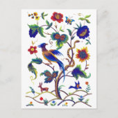 Schöner Jakobsvogel im Paradies Stickerei Postkarte (Vorderseite)