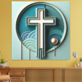 Schöner Jesus kreuz gestört Leinwanddruck (Insitu (Wohnzimmer))