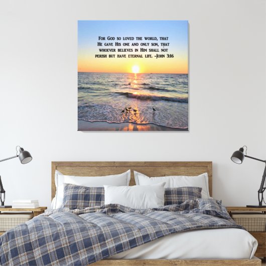 SCHÖNER JOHN 3:16 SONNENSCHUTZ CANVAS DRUCK LEINWANDDRUCK (Insitu (Schlafzimmer))