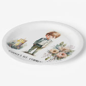 Schöner Junge 1. Kommune Pappteller (Schrägansicht)