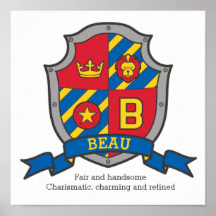 Schöner Jungennamen, Bedeutung Heraldik Schild Buc