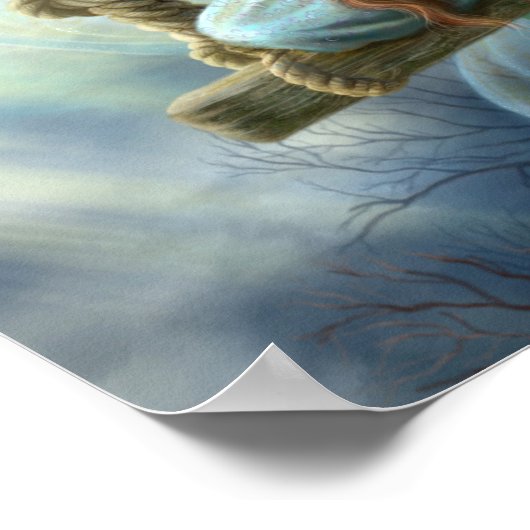 Schöner junger Märchenschmetterling auf Swing. Ill Poster (Ecke)