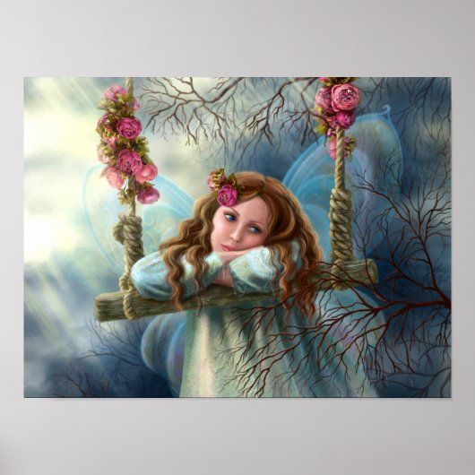 Schöner junger Märchenschmetterling auf Swing. Ill Poster (Vorne)