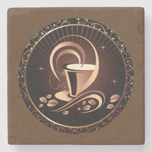 Schöner Kaffee-Cup/Saucer Steinuntersetzer (Vorderseite)