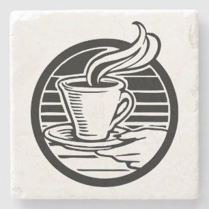 Schöner Kaffee-Cup/Saucer Zeichnend Stone-Unterset Steinuntersetzer