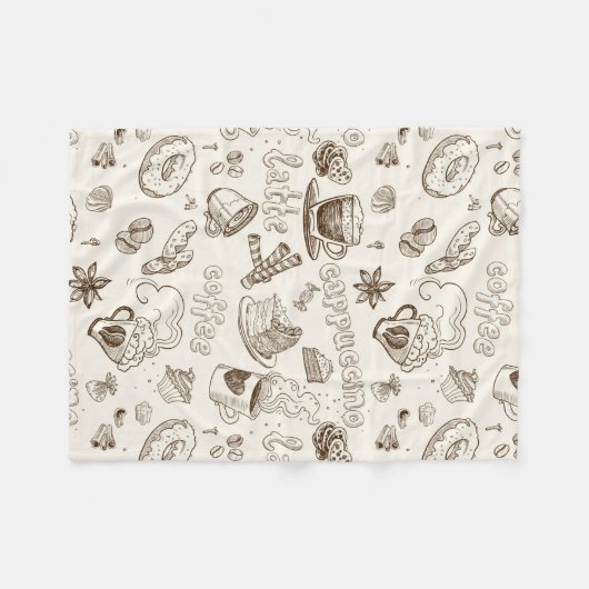 Schöner Kaffee-Espresso-Entwurf Fleecedecke (Vorderseite (Horizontal))
