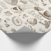 Schöner Kaffee-Espresso-Entwurf Geschenkpapier (Ecke)