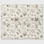 Schöner Kaffee-Espresso-Entwurf Geschenkpapier (Flach)