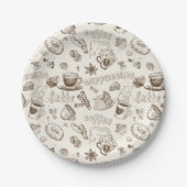 Schöner Kaffee-Espresso-Entwurf Pappteller (Vorderseite)