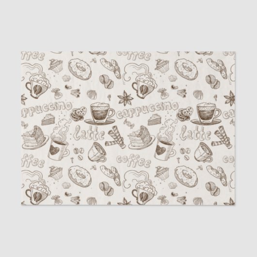 Schöner Kaffee-Espresso-Entwurf Seidenpapier (Vorderseite)