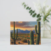 Schöner Kaktus Wüste Postkarte (Stehend Vorderseite)
