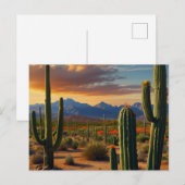 Schöner Kaktus Wüste Postkarte (Vorne/Hinten)
